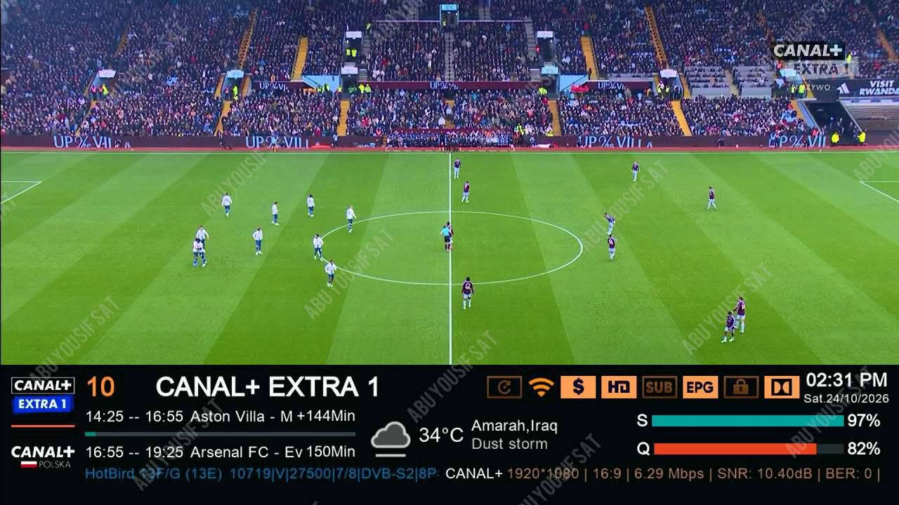 أستون فيلا - مانشستر سيتي • CANAL+ EXTRA 1 • HotBird 13E