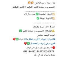 مبيت بكربلاء • الخميس وره الضهر • العوده الجمعة الصبح