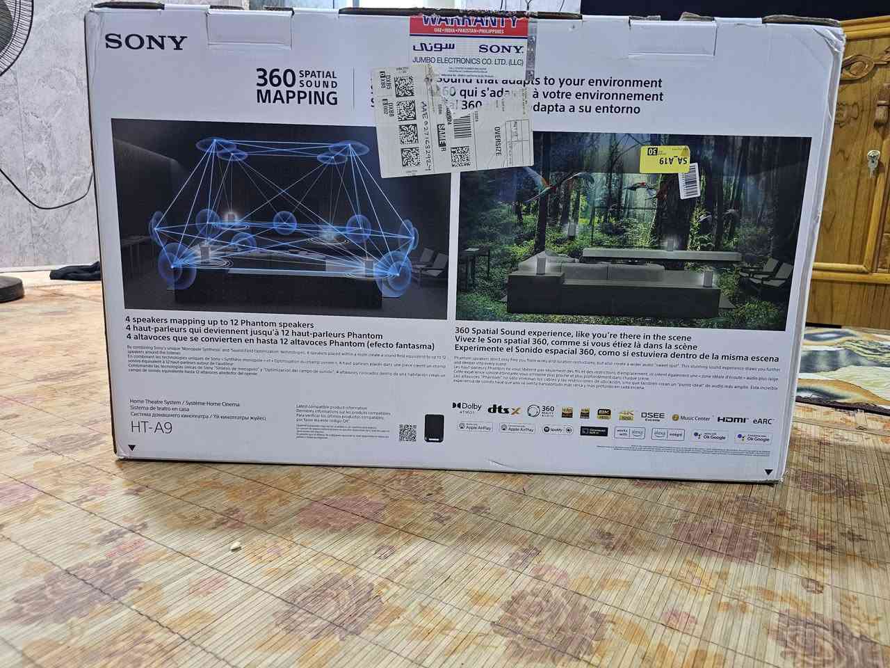 سلام عليكم  
نظام مسرح منزلي أصلي من Sony
• 4 سماعات لاسلكية
• تقنية 360 Spatial Sound Mapping لصوت محيطي
• دعم Dolby Atmos و DTS:X
• صوت محيطي 360°
• يدعم الاتصال بالتلفزيون وأجهزة مختلفة
• تصميم أنيق ولون أبيض
• مناسب للأفلام، المباريات والألعاب 🎬🎮
• الحالة:  جديد  غير مستعمل 
رقم  7893036409
