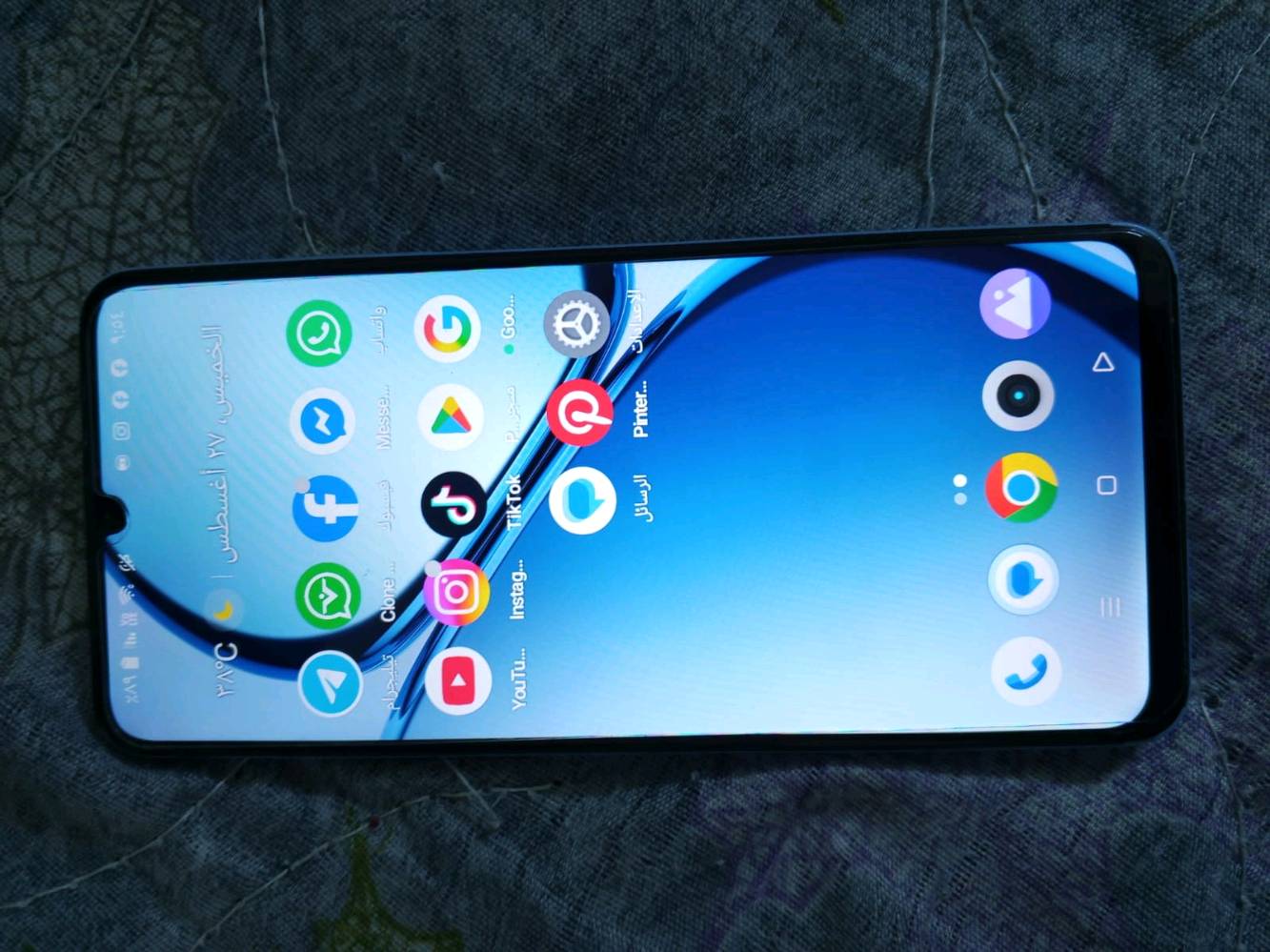 جهاز ماداخل تصليح وسليم وجديد مامتبدل بي شيء ونظيف 
نوع الجهاز: realme Note 50
​سعة التخزين الداخلية (الذاكرة):
​128 جيجابايت (مع 4 جيجابايت رام)
​دعم الذاكرة الخارجية: يدعم تركيب كارت ذاكرة خارجي (microSDXC) في منفذ منفصل لزيادة المساحة