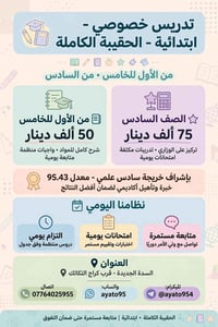 السادس الابتدائي • سادس علمي ٩٥٫٤٣ • الحقيبة الكاملة