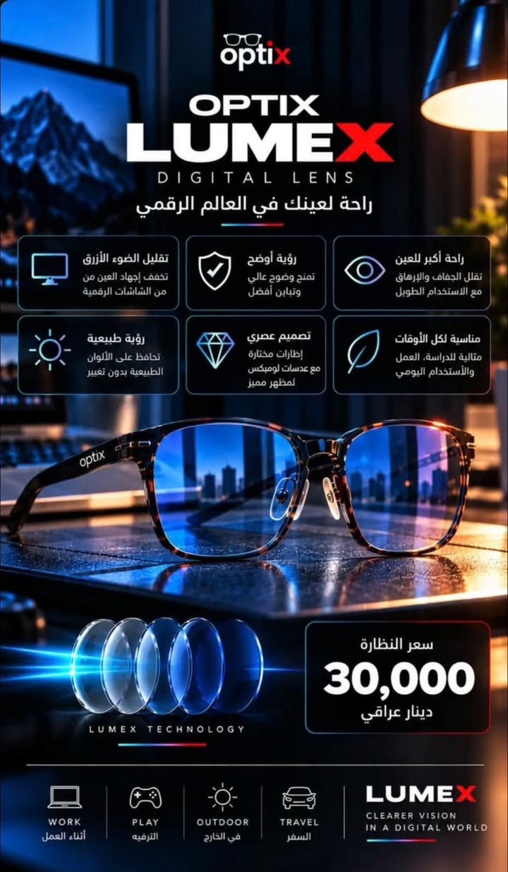 عدسات لوميكس • عدسات سبيكترا • تقليل الضوء الأزرق
