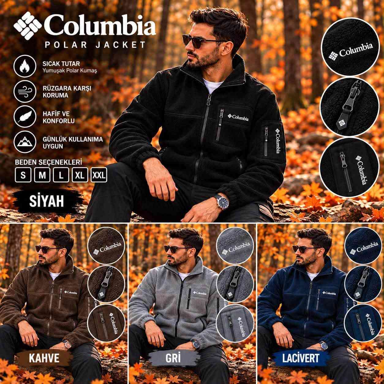 كولومبيا • جاكيت بولار • مقاسات S-XXL