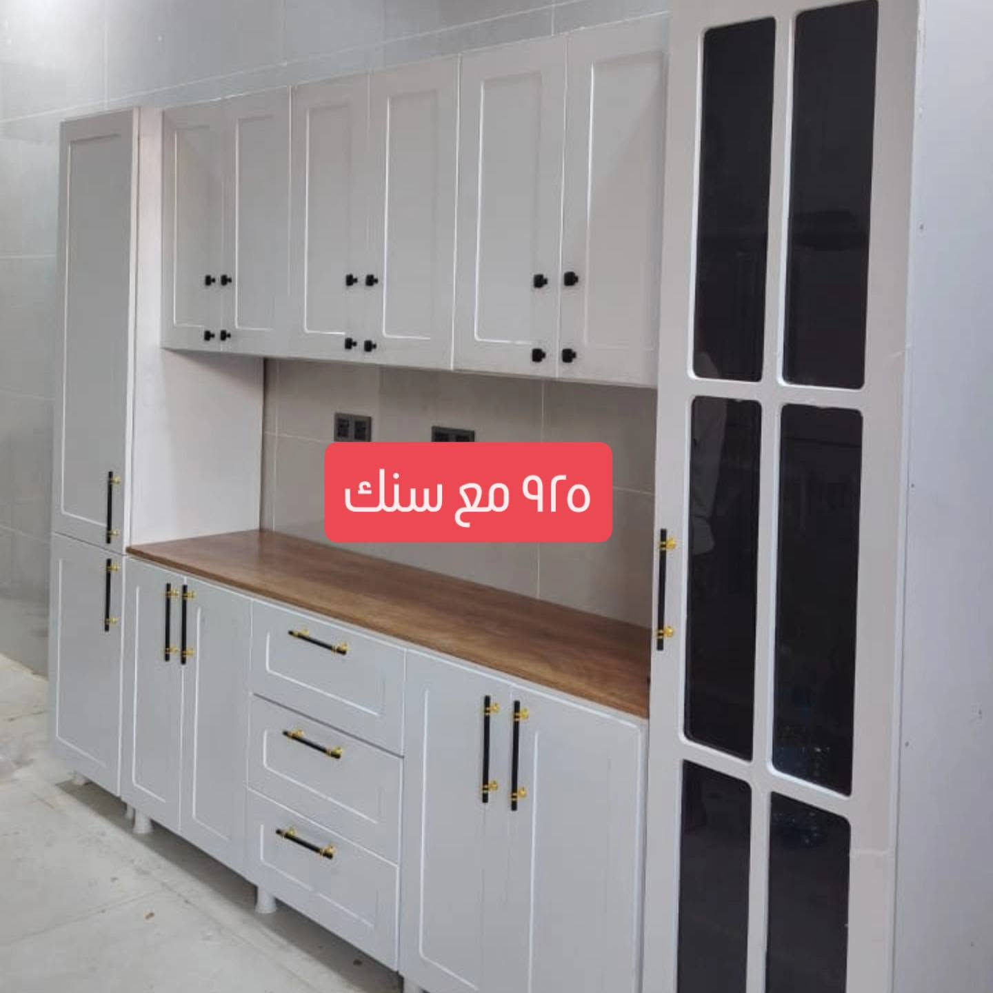 كاونترات مطابخ • خشب • سنك