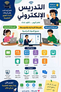 📚💻 التدريس الإلكتروني 💻📚  للمرحلة الابتدائية والمتوسطة 🎯 جميع المواد ا...