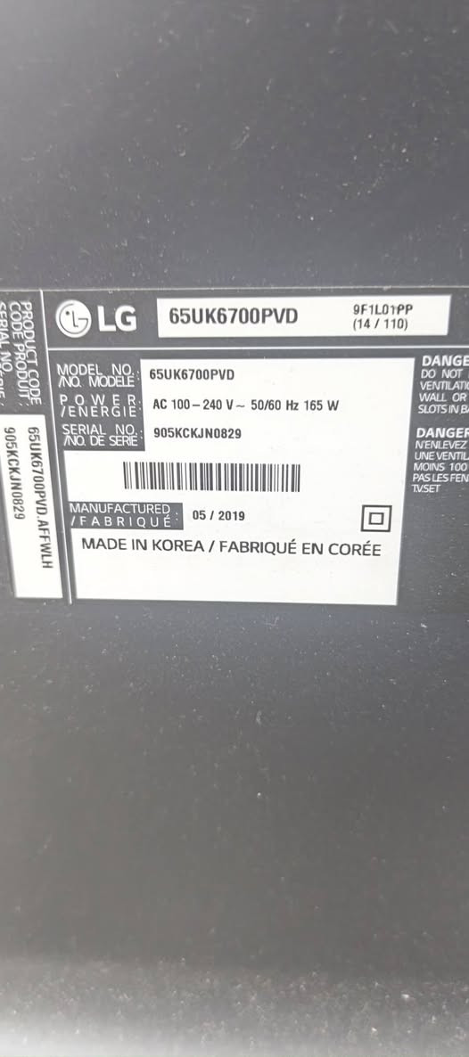 البيع شاشه الجي حجم 65
نضام 4K HDR كوري صلي 
السعر 850
***********
