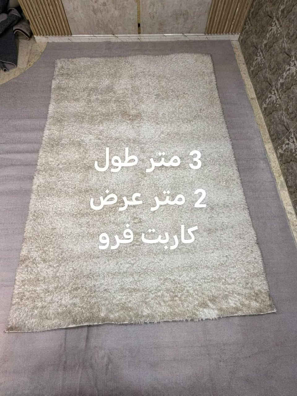 مجموعة كاربتات فرو وعادي رصاصي وبيجي مكتوب القياسات استخدام موسم واحد مع سيارة اطفال للاتصال *********** بغداد حي الاعلام السيارة ب 25 الف نظيفه الكاربتات 10 قطع اذا شلع ب 100 الف واذا مفرد كلمن وسعره

نص مكتوب في الصور:
- 3.50 طول
- 3.85 عرض
- 4 متر طول 120 عرض
- 3 متر طول 2 متر عرض کاربت فرو
- 3 متر طول
- 2 متر عرض
- کاربت فرو بيجي
- العدد 2
- 2 متر طول 1 متر عرض كاربت فرو بيجي
- كاربت فرو بيجي
- الطول 2 متر
- العرض 70 سم
- كاربت عادي
- رصاصي
- العرض 160
- الطول 125
- العرض 90 سم