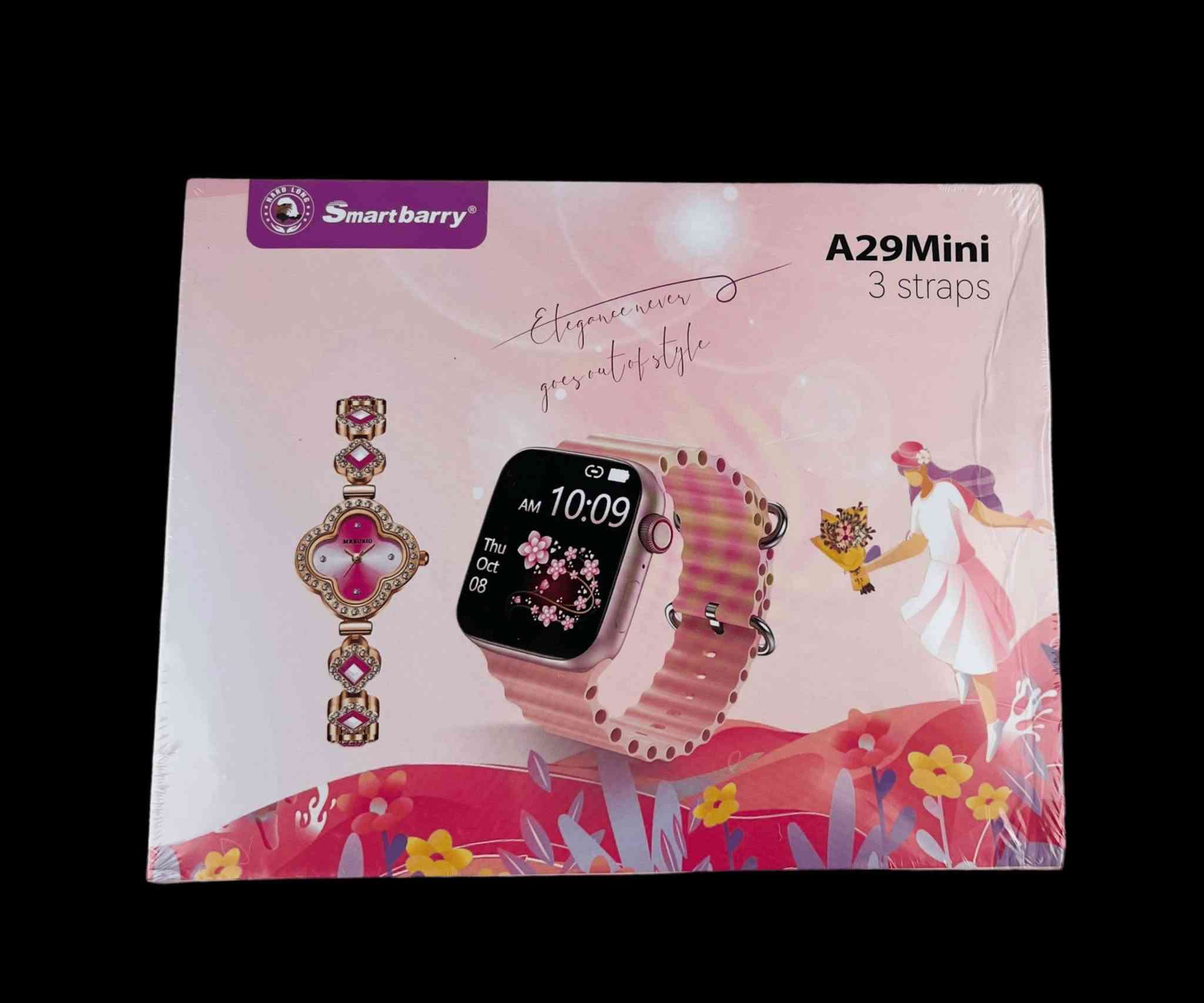 ساعة + سوار A29MINI Smartbarry 
A29MINI Smartbarry

⭐المميزات:

🔹تصميم عصري وجذاب ذو تصميم جذاب

🔹قابلة للربط مع جميع أنظمة التشغيل، Android و IOS

🔹ميزة الاتصال واستقبال المكالمات

🔹تتبع نشاط الجسم والحركة

🔹قياس معدل ضربات القلب ومراقبة ضغط الجسم

🔹قائمة واسعة للتدريبات والتمارين الرياضية

🔹خاصية تتبع ومراقبة ساعات النوم

🔹إمكانية تشغيل الموسيقى عبر الساعة

🔹شاحنة دائرية لاصقة مطابقة للساعة الأصلية

🔹3 سير ساعة مختلفة الاشكال مع سوار نسائي

🔹أبعاد الغلاف: ارتفاع: 2 سم طول: 21 سم عرض: 18 سم

📝الملاحظات:

🔹يتم ربط الساعة عبر إعدادات البلوتوث

🔹الساعة غير مقاومة للماء

🔹لم يتم ذكر حجم البطارية الخارجية

🔹لا يمكن فتح الصور عبر الساعة

💳 ألسعر / 26،000 IQD
🚚يوجد خدمة توصيل
بغداد/ 3000 IQD
ألمحافظات/ 5000 IQD
