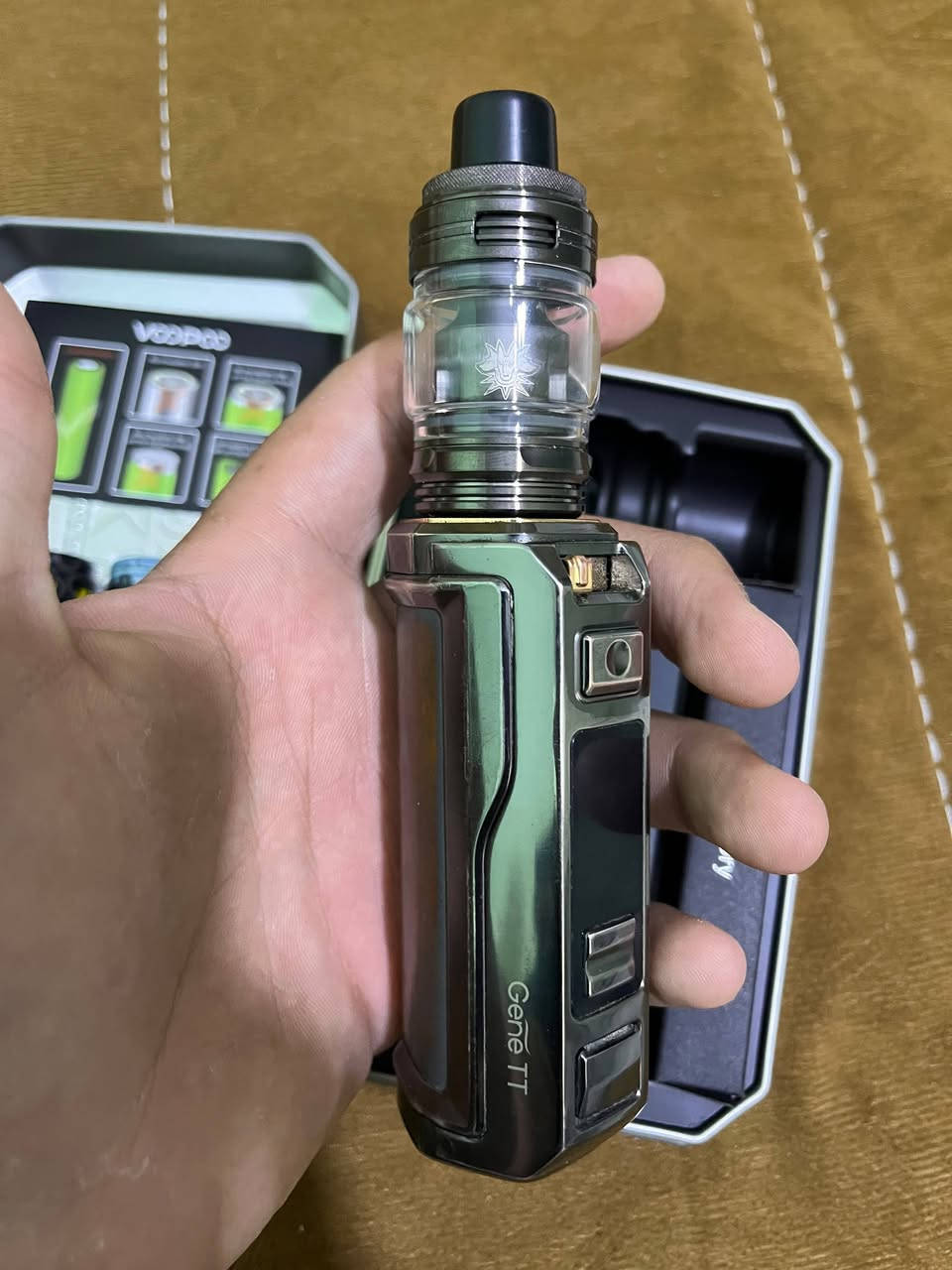 المواصفات:

Voopoo Argus GT II Kit ال

الشريحة : 2.0 GENE.TT

القدرة من 5 إلى 200 واط.

البطاريات بطاريتان 18650 غير مدمجتين).

الشحن : USB-C سريع 3

الشاشة : شاشة TFT ملونة 0.96 إنش.

مقاومة الماء والغبار والصدمات معيار IP68

Smart - RBA - Turbo - أوضاع التشغيل .TC

أعلى فولت: 12V.

سعرها 125 الف وبيها مجال
العنوان البصره القبله
***********
