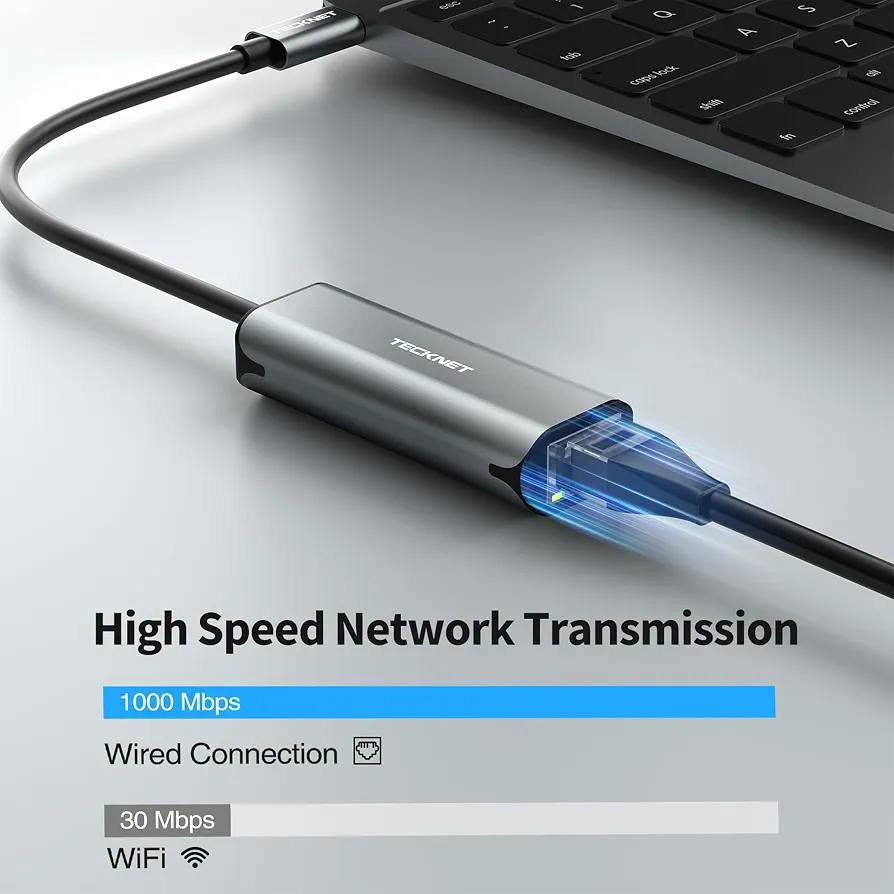 محول USB-C • جيجابت ١٠٠٠Mbps • TECKNET