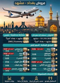 شركة برج دبي الحج والعمرة  عروض بغداد مشهد   *الطيران:* - *الخطوط:* Se...
