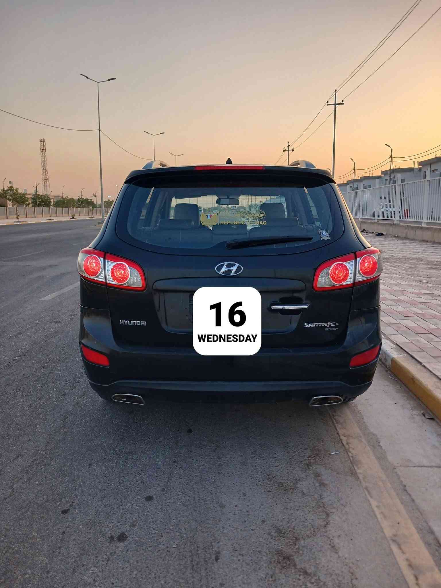 السلام عليكم سنتافي ٢٠٠٩كصه ادوات ادوات مكينه بانزين ٤اسلندر ٢٤٠٠ مكينه وكير تبريد تتفئه تخم تأير حداديه جاهزه ٧راكب مكان السياره كربلاء السعر ٤٥ وبيها مجال 
***********

نص مكتوب في الصور:
- 16 WEDNESDAY