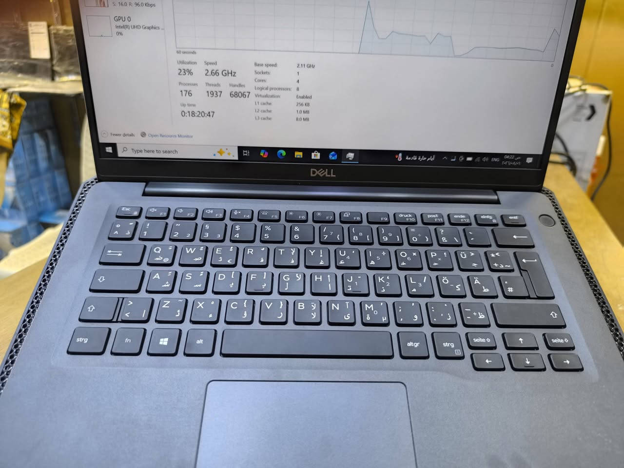 لابتوب    DELL LATITUDE 7400
معالج كور 7 من الجيل الثامن 
خفيفة الوزن ،انيقة الشكل 🌹
بمواصفات مناسبه للبرامج  المكتبية  والحسابية والتصفح والأمن السيبراني  .وتطبيقات وبرامج كليات الهندسة 
بسعر 290  الف دينار عراقي 
#ويشمل السعر حقيبة وماوس والتوصيل مجانا لكافة محافظات العراق 
Cpu CI7-8365U    جيل ثامن 
Hard 256GB nvme قابل للتطوير 
Ram 8gb ddr4         قابل للتطوير 
14.1 screen 
كارت شاشة داخلي 4 كيكا 
Back-light Ar-En ضوئي 
Charger dell شاحن اصلي 
يمكن للزبون فحص اللابتوب وتشغيله والتأكد من المواصفات قبل الاستلام  اللابتوب.
#نسبة النظافة مائة بالمائة 
#بطارية ممتازة 
ضمان لمدة عشرة  أيام للفحص في حالة وجود خلل مصنعي 
#مكتب الابداع الهندسي 
موصل /موصل الجديدة بين مجسر الجديدة ودورة عبواليسي بمحلات الكنيسة 
/مكتب الابداع الهندسي/للتواصل والحجز 
*********** واتس.
