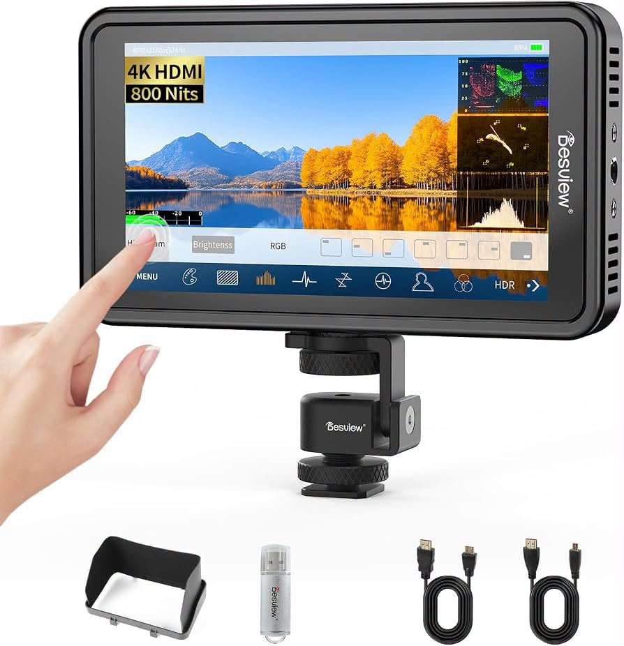 Bestview R5II هو شاشة العرض الخارجية المخصصة للمصورين (Camera Field Monitor) من شركة Desview/Bestview تتميز هذه الشاشة بحجم 5.5 بوصة وتدعم ميزة اللمس الكامل، وإليك المواصفات الفنية الكاملة للجهاز نوع اللوحة: IPS-Type LCD لألوان دقيقة وزوايا رؤية واسعة.الدقة الأصلية: Full HD 1920 × 1080 بكسل بكثافة بكسلات تصل إلى 401 PPI.درجة السطوع: 800 nits (شديدة السطوع، مناسبة للتصوير الخارجي تحت أشعة الشمس).نسبة التباين: 1000:1.زاوية الرؤية: 178 درجة أفقياً وعمودياً.نسبة العرض: 16:9.دعم HDR: تدعم أوضاع HLG و PQ لمدى ديناميكي أوسع وتفاصيل أدق.
جديد ممستخدم مع بطاريات 2 وشاحنه السعر والتفاصيل👈https://t.me/B1B2B3_K
