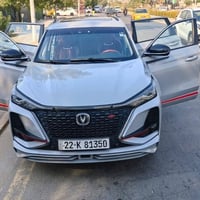 **شانجان CS75 plus   2022 *لون اسمنتي *لون الداخل جلد احمر  *حجم الاطا...
