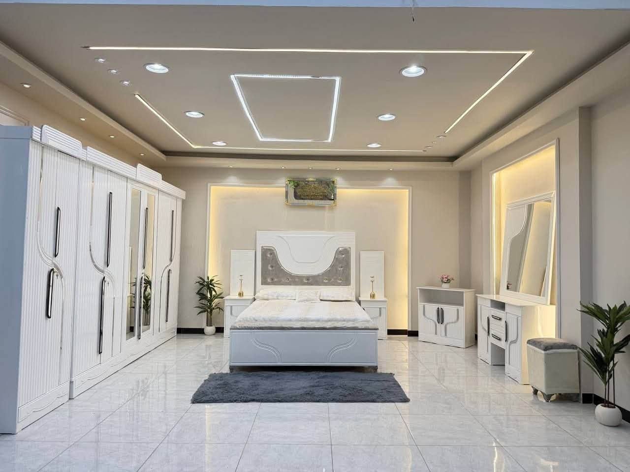 غرف نجاره عراقية • ٨ قطع • سرير ٢٠٠×١٦٠