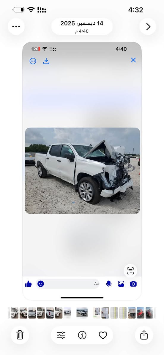 سلفرادو مديل 24 محرك4 سلندر تيربو سياره ماشيه10 تلاف سعر220 عنواني بصره تحويل ثاني يوم بسمك بيع مراوس***********

نص مكتوب في الصور:
- 14 ديسمبر، 2025
- 4:40 م