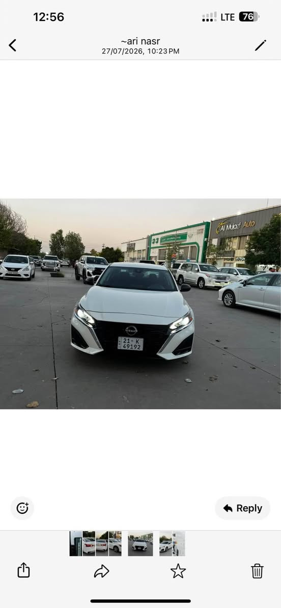ئالتیما ٢٠٢٥   ١٣ مایل رۆشتوە📦پیش کەپس تەنها سنوقی بۆیاخە نمونەیە لە جوانی بەتامی سفری ئەمریکا لی خورە 
رەقەم بەناوی خۆمانەوەیە تەنها سندوقی بۆیاخە 
بۆ زانیاری زیاتر 
*********** كالار, السليمانية
