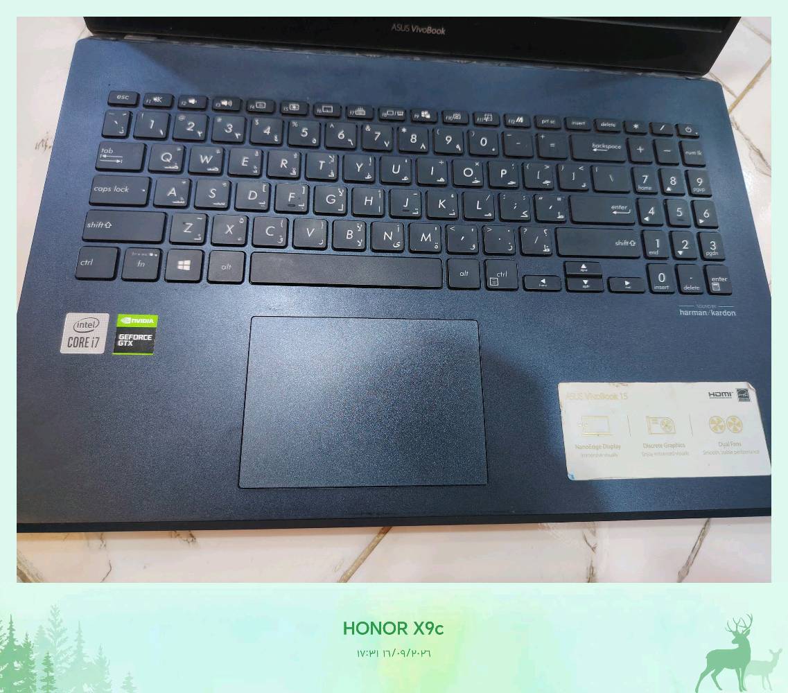 لابتوب نوع asus موديل Asus X571L
نظافة ٩٩% رام ١٦ هارد ٥١٢ ssd كور ٧ 
كرت شاشة خارجي ٤ GB نوع GTX 1650 
السعر 600 الف بيه مجال قليل