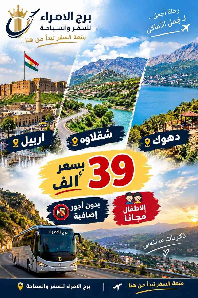 أربيل شقلاوة دهوك • للعوائل • فندق ٤ نجوم