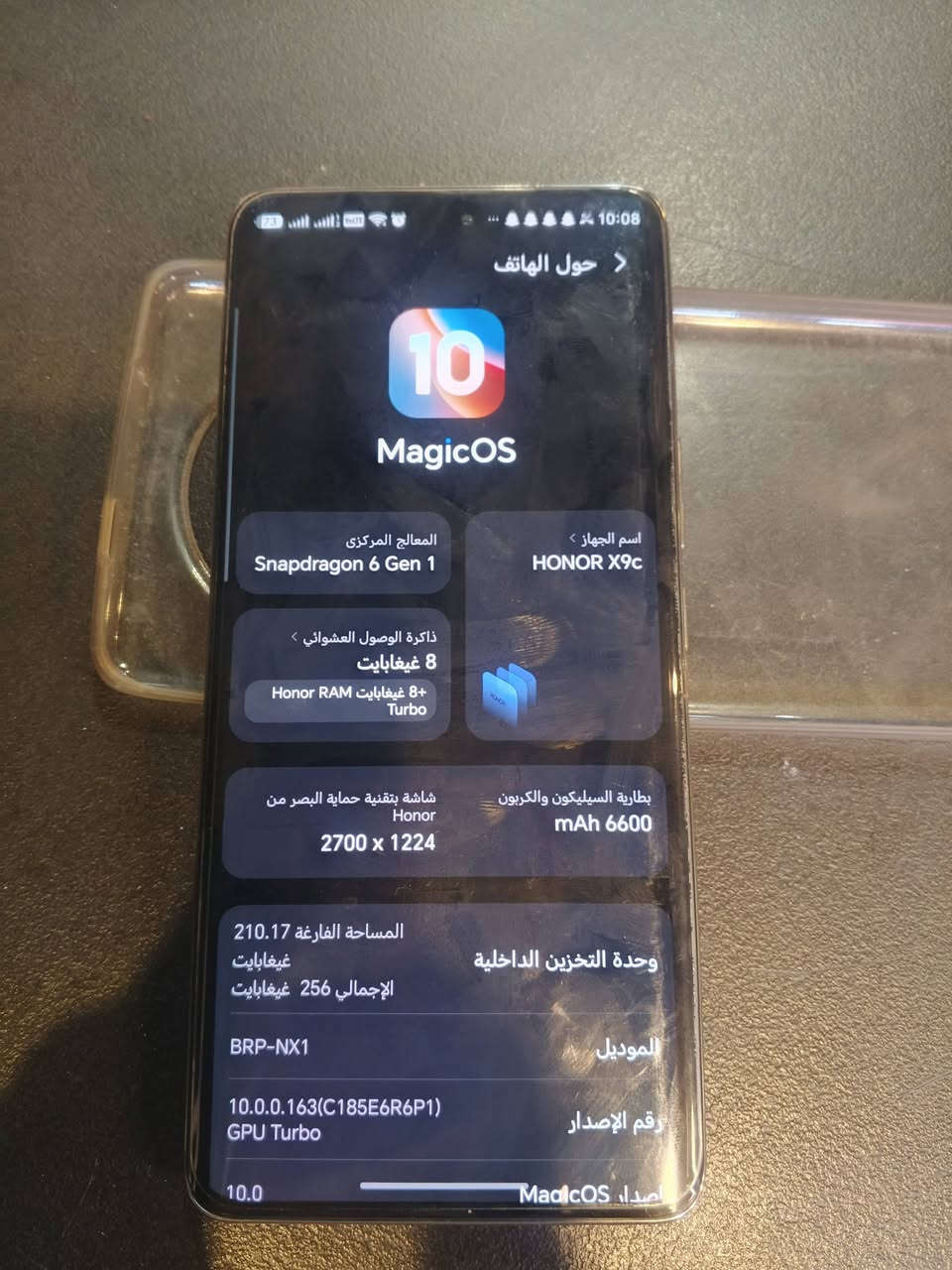 السلام عليكم جهاز هونر X9C ذاكرة 256 
عشوائية 8+8  جهاز الله شاهد جديد زلغ ما بي نضيف حيل 💯% نضافته غراضة كلها موجودة شاحنة كفر كارتونة كلشي كامل بعده جديد السعر 375 وبي مجال 
واتساب لو رقم *********** 
***********
