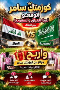 توقع المباراة • كوزمتك سامر • توصيل مجاناً