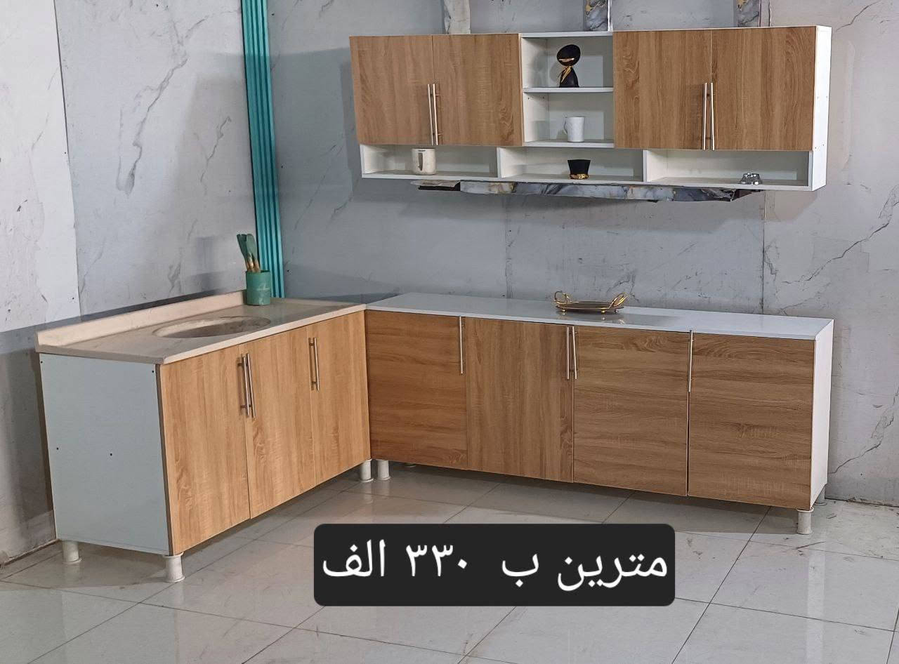 كاونتر MDF • مقاوم للماء • سنك مرمر صناعي