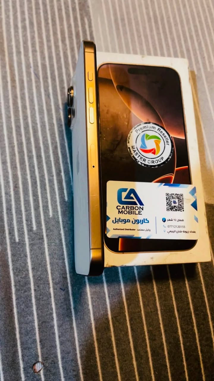 السلام عليكم
16 برو ماكس 256 ماستر 

بطاريته 100 نظافته 100 

فقط ضهره مكسور وتر مامفتوح ملحقاته كامله كيبله ممفتوح 
مكاني بغداد 
*********** واتس
