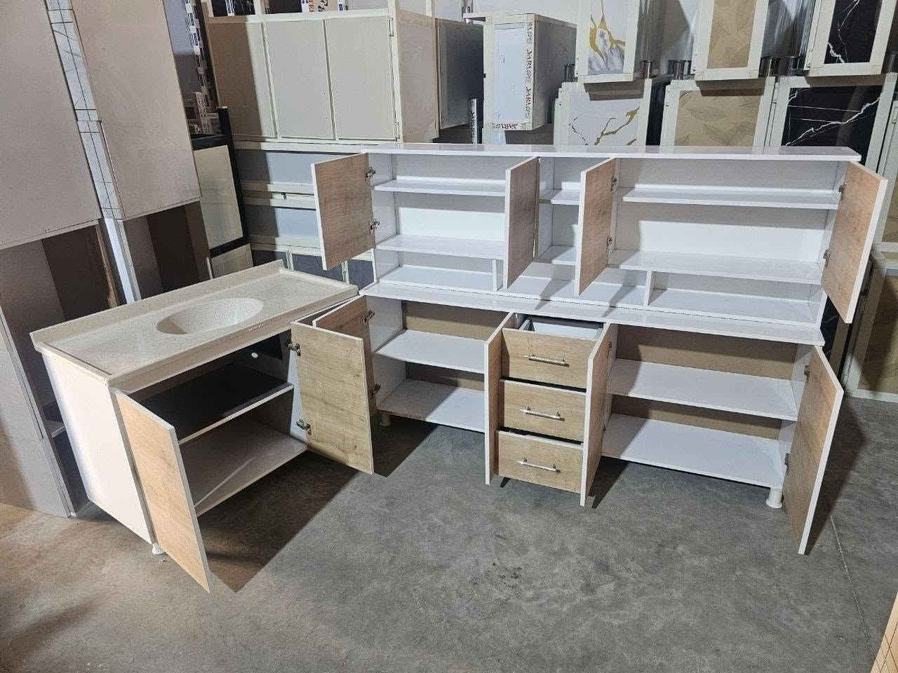 كاونتر MDF • ٢م • سنك مرمر