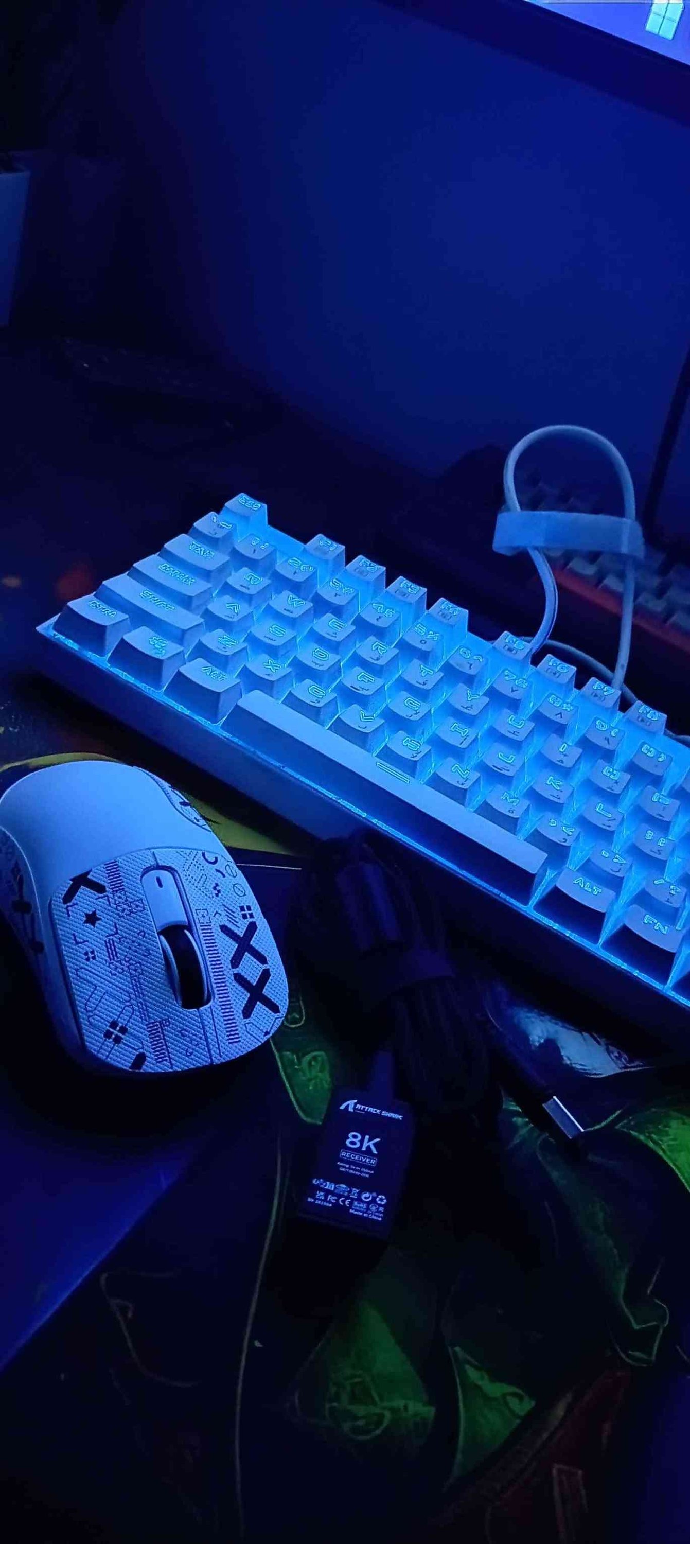 كيبورد ميكانيكي • ماوس لاسلكي • أبيض RGB