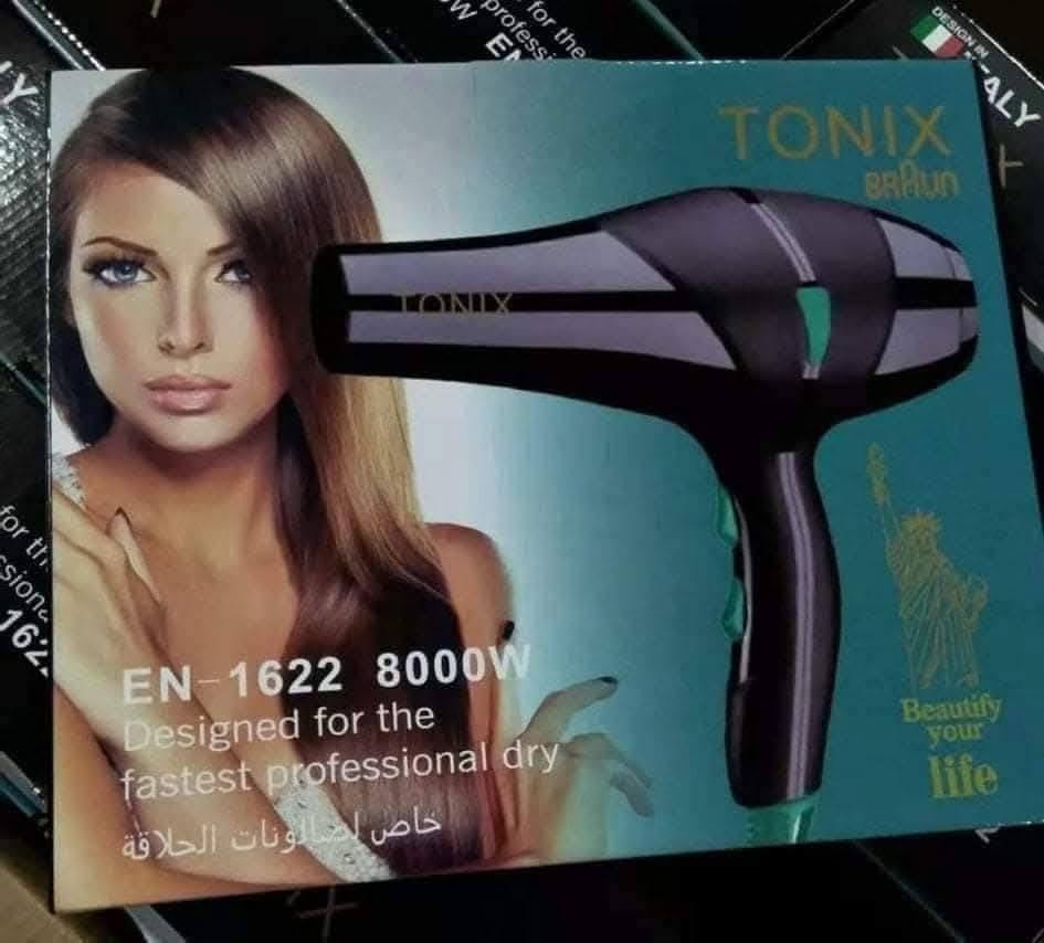 شعر ناعم ومثالي في دقائق معدودة! 🖤
مجفف الشعر الاحترافي TONIX EN-1622 (8000W)
الأداء الفائق والتصميم الفخم الذي يستحقه شعركِ.
​🔥 الأناقة + القوة في جهاز واحد!
السعر 15 ألف فقط 
للطلب والاستفسار التواصل واتساب
***********
