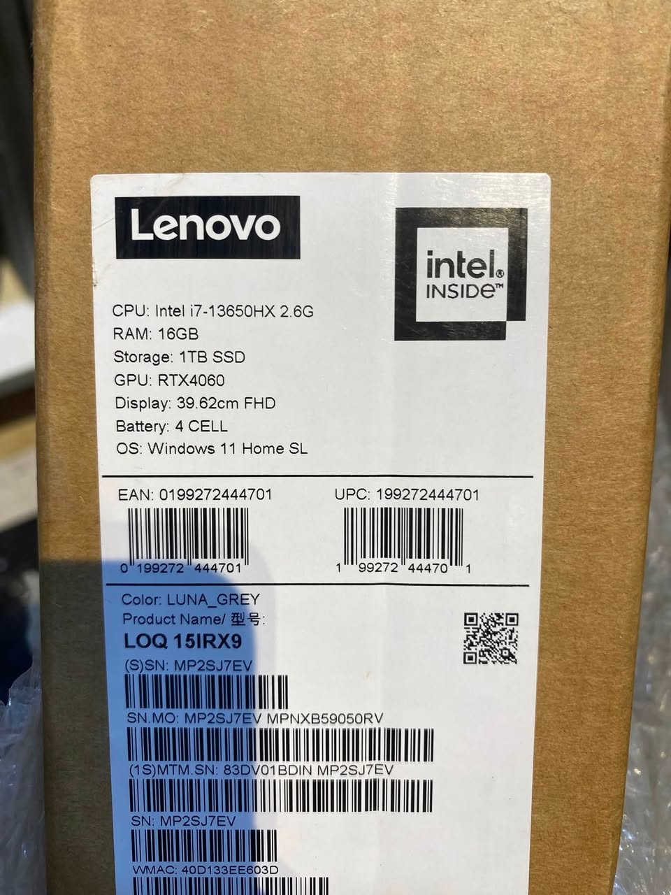 Lenovo loq
I7 13th gen 
16 ddr5
1 tera nvme 
Rtx 4060 8gb 
15.6 fhd 144h
مشحونه 30 مره 
بعدها بالضمان 
1400 الف 
توصيل موجود مكاني بابل 
***********
