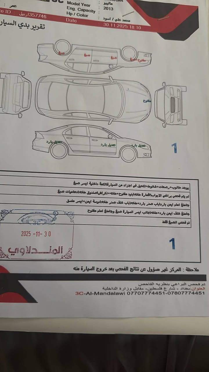 سلام عليكم ماليبو امريكي 13سته سلندر ltzمحرك شرط كير بي خلل رقم اربيل للبيع ***********
