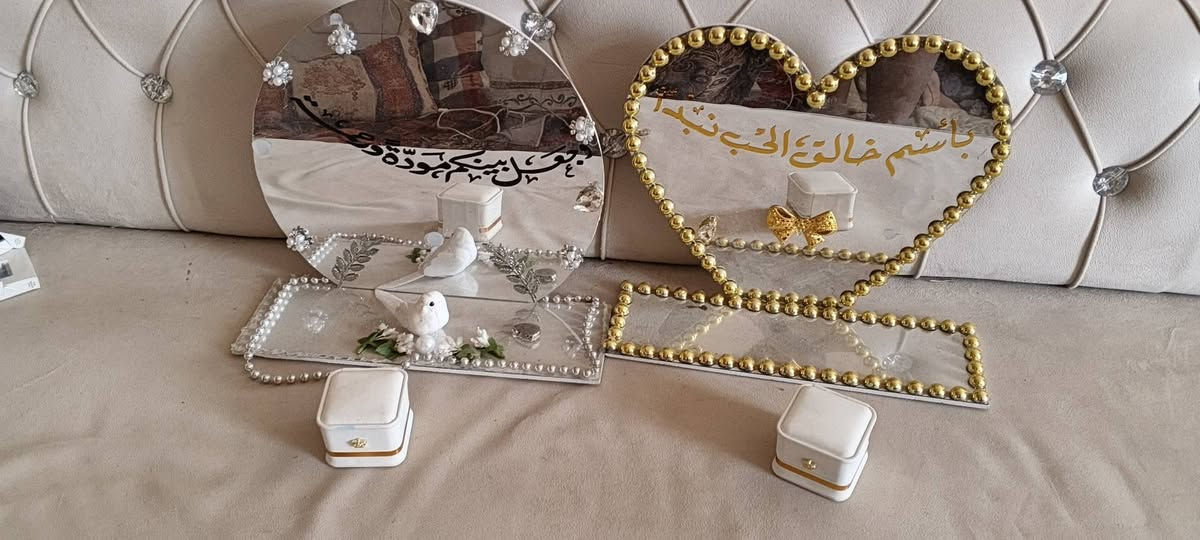 للكوشات  
محتويات الكوشة
1- مغطس
2- مراية
3- استاند كيك
4- قند
5-قاطعة كيك وسكين
6-جطلات وماعون
7- مراية
8- مصحف
9-قاعدة شمع دان وشموع
10- ملكانة ذهب
11- كلاصات المهر
12- سبع بياضات
13- صينية حلقات
14- خلفية انارة
15-ستاندات وستارة
16- شال عقد
عليكم الاختيار وعلينا دقة العمل والتميز للحجز والاستفسار مراسلة الحساب او
واتساب ***********
العنوان واسط الزبيدية مدينتي  توصيل لاكافت واسط
