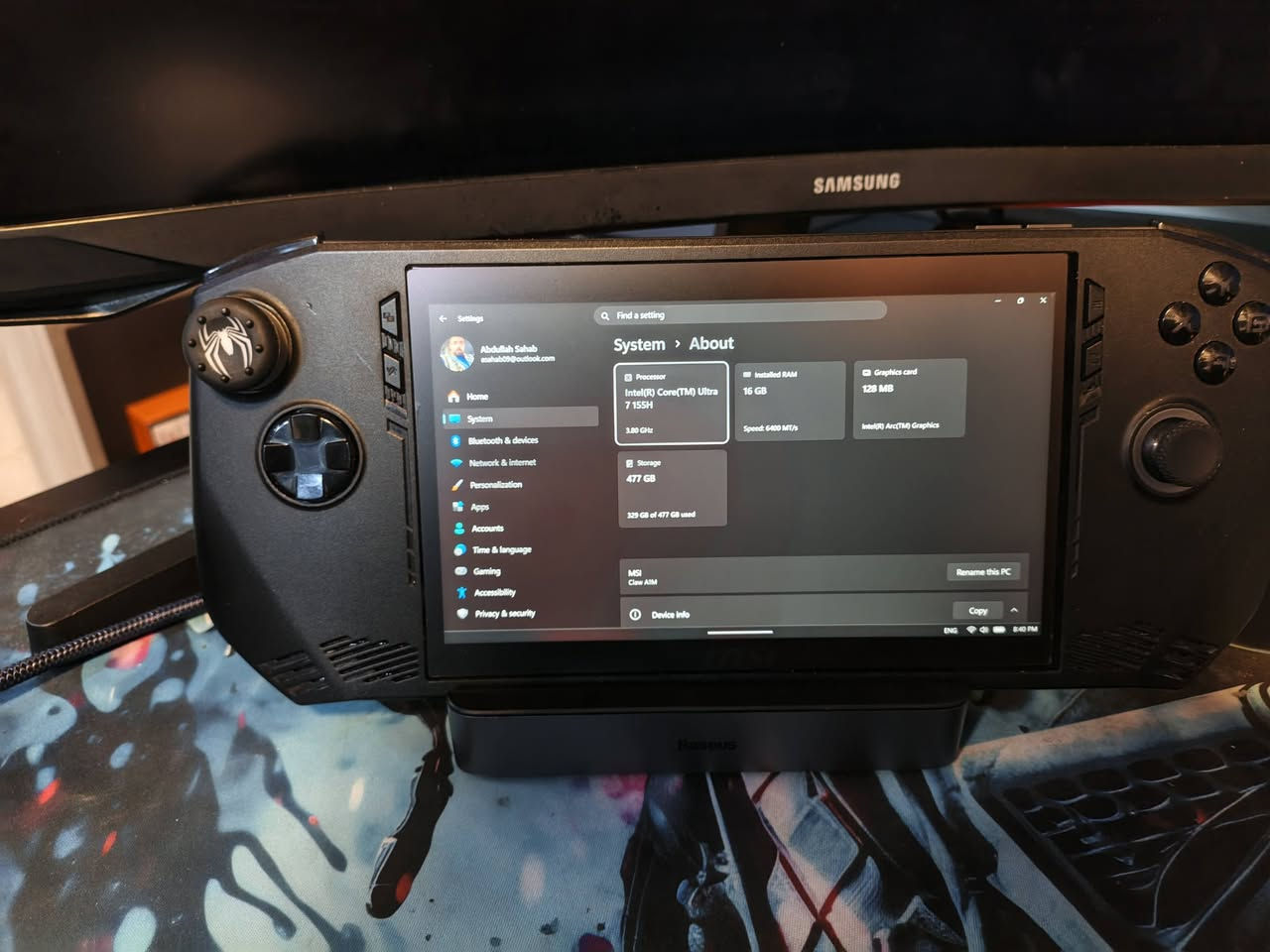 Msi claw
RGB
Core Ultra7 معالج حديث كلش  
Ram     16 
كارت الشاشه نوع  (Arc) شركة انتل 
Hard.  512  M.2  
الجهاز كلش نظيف مامستخدم اهوايه ابد 
نظام وندوز 11 اصلي  شرط 
السعر 800 وبي مجال 
العنوان بغداد الغزالية شارع البداله 
***********
