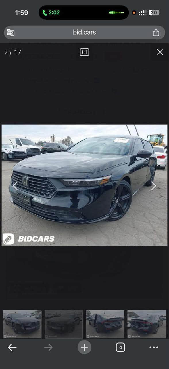 🚘 هوندا أكورد 2024 سبورت لاين هايبرد

🔹 ماشية: 62 ألف ميل
🔹 هايبرد
🔹 فتحة سقف
🔹 بصمة أبواب
🔹 بصمة تشغيل
🔹 كراسي جلد
🔹 3 أنظمة قيادة
🔹 كراسي ميموري
🔹 مواصفات سبورت لاين

🛠️ الحادث:
الباب الخلفي + نص الجاملغ الخلفي، والضرر موضّح بالسونار.

🔄 للمراوس: جارجر أو جالنجر، حسب القناعة.

📞 للاستفسار: ***********

نص مكتوب في الصور:
- 1:59 1:56 30 bid.cars 1 / 17 1:1 BIDCARSO
- 1:59 2:02 30 bid.cars 2 / 17 1:1 X < > BIDCARSH 4
- 1:59 2:07 30 bid.cars 3 / 17 1:1 ACCORD BIDVARS 4
- 1:59 2:12 30 bid.cars 4 / 17 1:1 BIDCARSE
- 1:59 2:18 30 bid.cars 5 / 17 1:1 BIDCARs