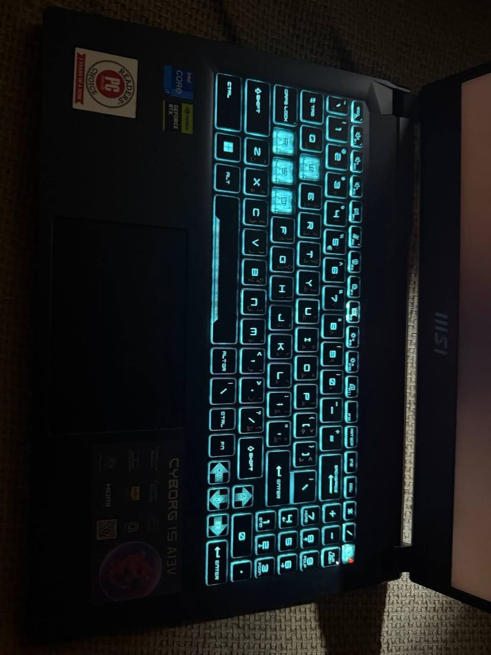 🔥 لابتوب Gaming للبيع – نظيف جداً
💻 الموديل: MSI Cyborg 15
🧠 المعالج: Intel Core i7 الجيل 13 (i7-13620H)
🎮 كارت الشاشة: NVIDIA GeForce RTX 4050 (6GB)
🖥️ كارت مدمج: Intel UHD Graphics
💾 الرام: 16GB
🖥️ الشاشة: 15.6 إنچ
🪟 النظام: Windows 11
✅ الحالة: نظيف جداً / استخدام خفيف بحالة ممتازة 
✅ الأداء: قوي جداً للألعاب والبرامج الثقيلة والتصاميم الهندسية
$السعر  مليون و100وبيه مجال 

📞 للتواصل: (***********واتساب ✅
العنوان الديوانية ام الخيل الثانية شارع عشرين قرب ثانوية المتفوقات 
متوفر توصيل لجميع المحافظات العراق 🚗🇮🇶
