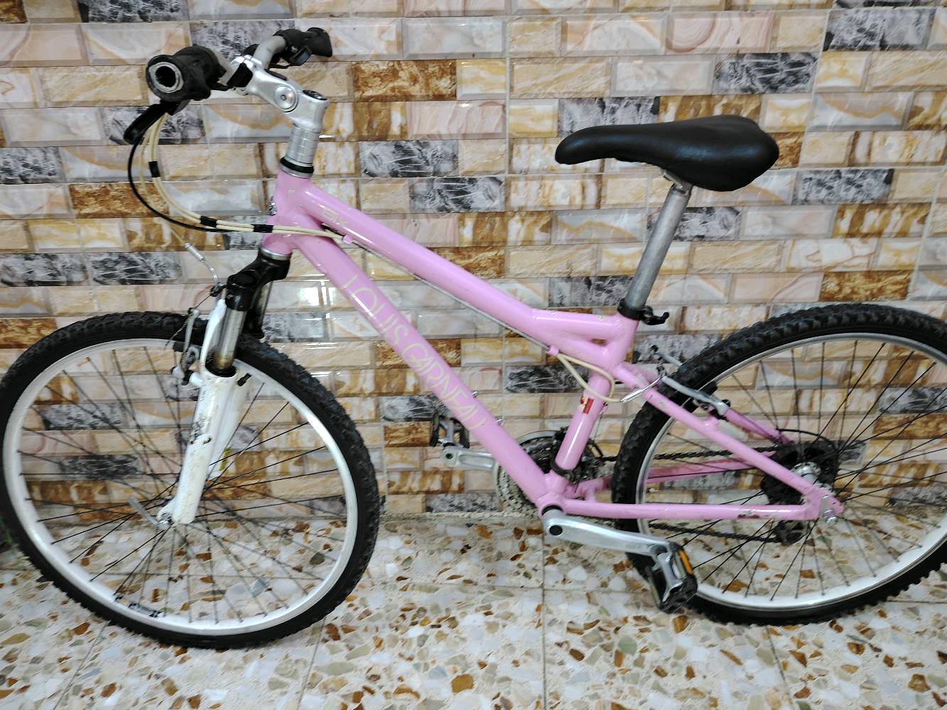 🚴‍♂️ بايسكل لويس غارنو كندي أصلي للبيع 🇨🇦الحجم: 26اللون: وردي مميز جـداً 🩷🤍الحالة: بلادي 100%، شكن وعكرب ونقال وبريكات شغالين، كل نقص ما بي.💵 السعر: 140 ألف (بي مجال للشراي، بدون كسر بالسعر رحمة لوالديكم).📍 العنوان: بغداد - البلديات - شارع المصرف.📞 واتساب: ***********