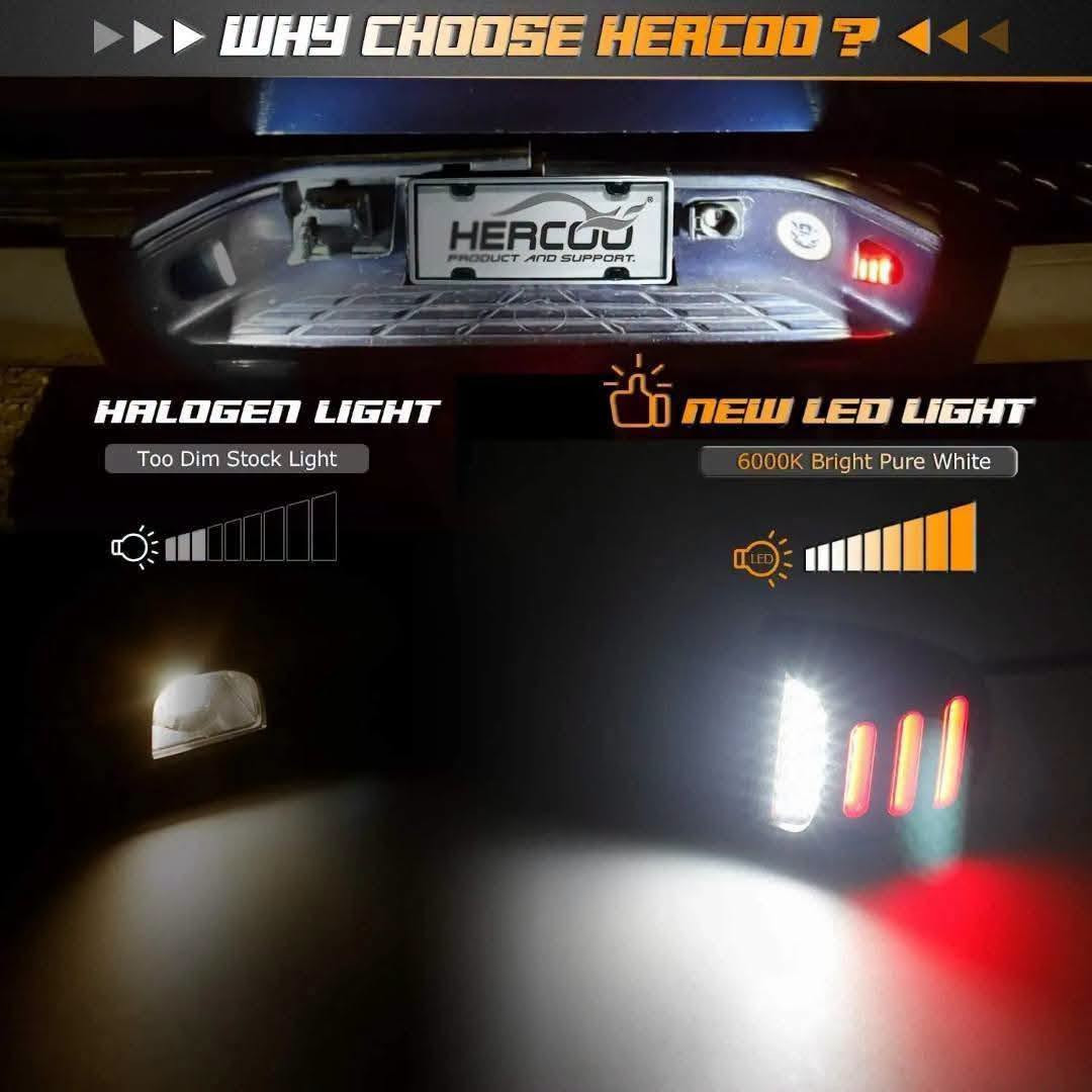 بسم الله الرحمن الرحيم
1_ كلوبات دعاميه لوحه أرقام LED أبيض مع ضهر المنتج لون احمر LED 

 1_جمسي يوكن ✅️
 2_ شوفر تاهو ✅️
3_ سلفراد ✅️ 
4_جمسي سيرا ✅️
موديل 2000_2006 ✅️

يوجد توصيل الى جميع المحافضات✅️🌍

***********

نص مكتوب في الصور:
- GEMPRO
- WHY CHOOSE HERCOO? HALOGEN LIGHT Too Dim Stock Light NEW LED LIGHT 6000K Bright Pure White
- AFTER VS BEFORE