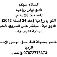 الديوانية • زراعية • ٢٠ دونم