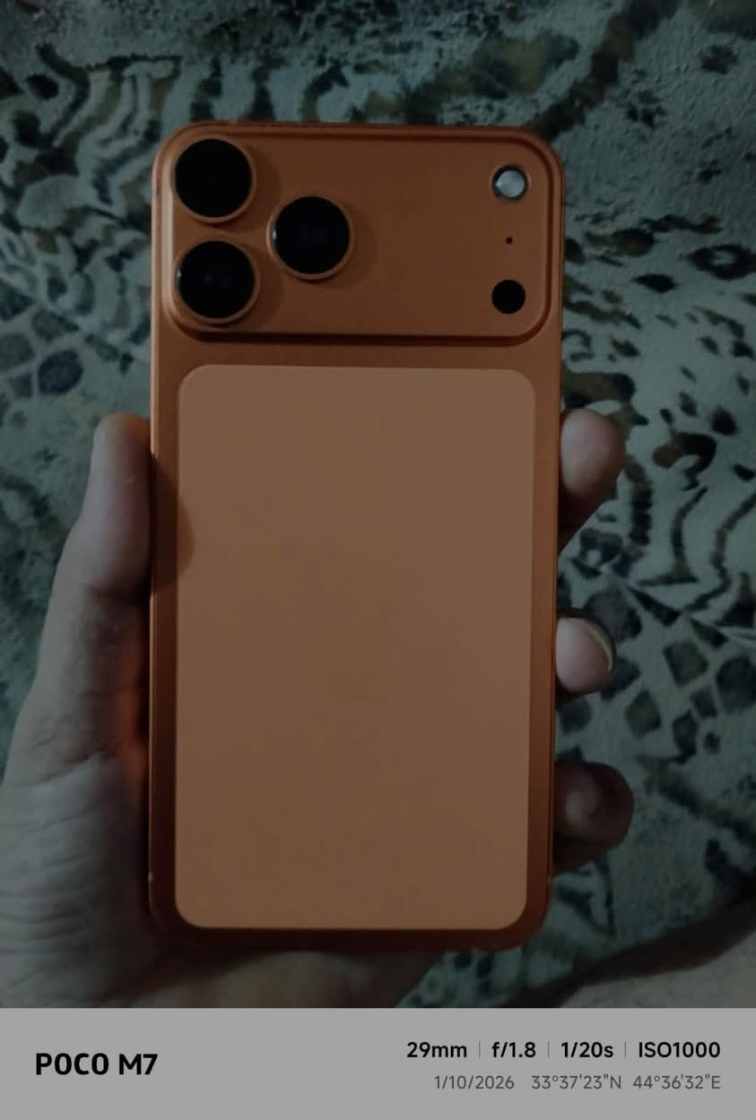 للبيــع 💰مــستـعـجل!
iPhone XS Max 
متحور الى 17 Pro Max
256GB / Battery 100%
شاشة مبدلة اصلية
كلشي شغال عدا Face ID
الجهاز نظيف وما بيه اي عيب

السعر المطلوب: 420,000 د.ع 
المكان: بعقوبة
رقم للتواصل: دزلي خاص
ملاحظة: السعر قابل للنقاش
مـلاحـضه:يوجد توصيل داخل بعقوبه
***********

نص مكتوب في الصور:
- POCO M7 29mm f/1.8 1/20s ISO1000 1/10/2026 33°37'23"N 44°36'32"E
- POCO M7 29mm f/1.8 1/17s ISO1250 1/10/2026 33°37'23"N 44°36'32"E
- POCO M7 29mm f/1.8 1/17s ISO2000 1/10/2026 33°37'23"N 44°36'29"E
- POCO M7 29mm f/1.8 1/33s ISO320 1/10/2026 33°37'23"N 44°36'32"E