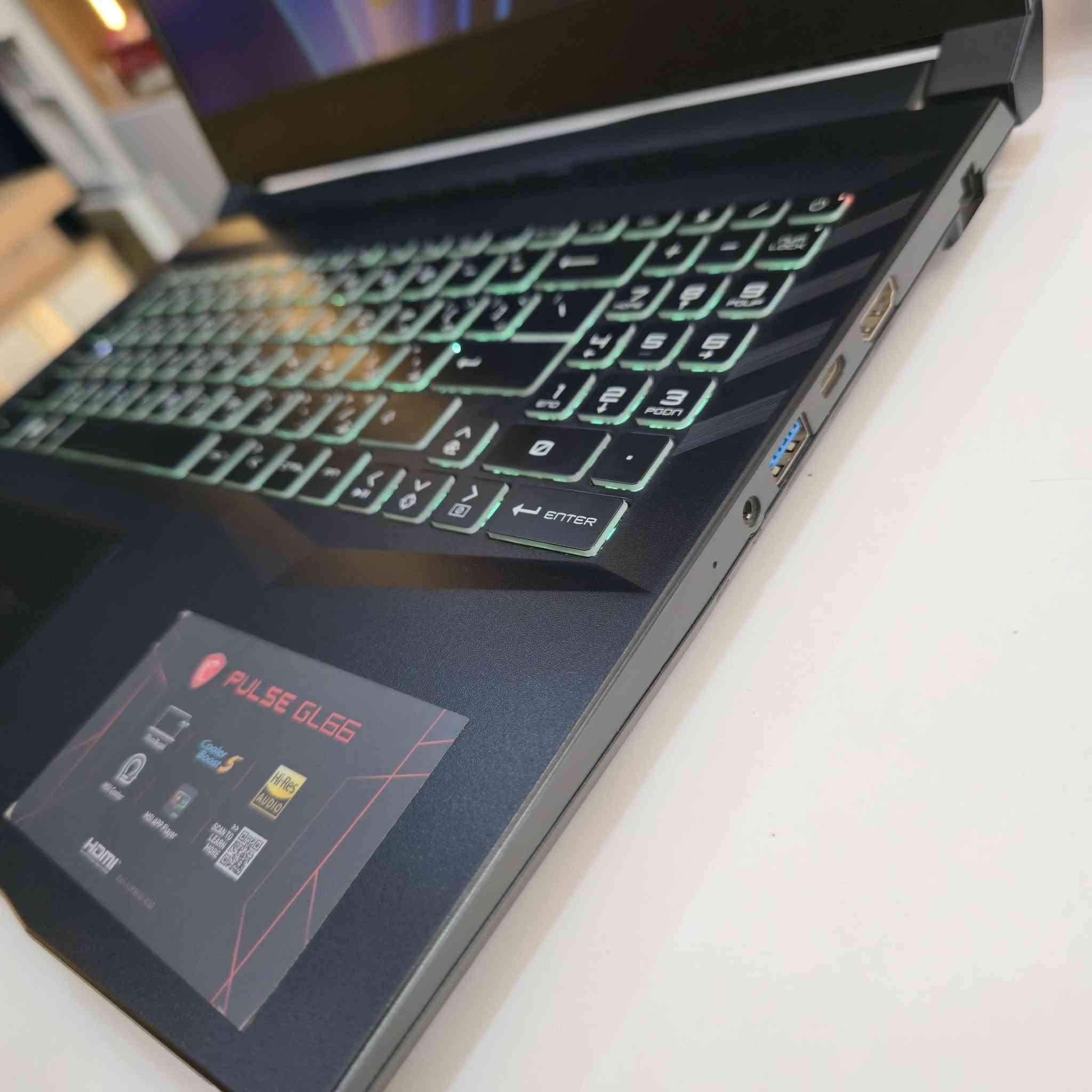💻 MSI Pulse GL66 12UEK
المعالج: Intel Core i7-12700H

كرت الشاشة: NVIDIA GeForce RTX 3060 Laptop GPU
ذاكرة كرت الشاشة: 6GB GDDR6
كرت الشاشه 105 واط

الرام: 16GB 
التخزين: 1TB M.2 NVMe SSD

الشاشة: 15.6" FHD. 
معدل التحديث: 240Hz 
النظام: Windows 11 Pro 64-bit

الموديل: MSI Pulse GL66 12UEK
الابتوب مستخدم نظافه ١٠٠% اخو الجديد 
 العنوان بغداد موجود توصيل 
***********
