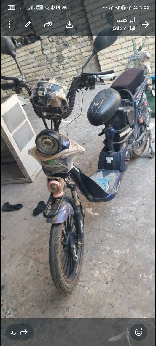 دراجه شحن نضيفه زوج تايرجددالدراجه نضيفه ماناقصهااي شي بس بطاريات فقط
اكرربس بطاريات بغداد, العراق

نص مكتوب في الصور:
- ابراهيم
- قبل ٧ دقائق
- رد