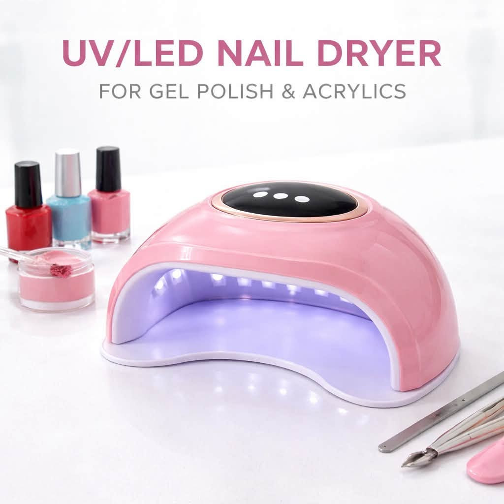 مجفف أظافر بالأشعة فوق البنفسجية

✨💅 خلي لمعة أظافرك دايمًا جاهزة… وبكل أناقة!

مجفف الأظافر LED/UV اللي يخلي كل جلسة عناية كأنها صالون احترافي بالضبط!

⚡ يجفف بسرعة بثلاث سرعات: 30 ثانية، 60 ثانية، و99 ثانية مع استشعار تلقائي
🌞 ضوء لطيف يشبه ضوء الشمس… مريح للعين وما يأذي البشرة
💎 يحافظ على لون الجل بدون اصفرار، ويعطيك لمعة ثابتة وقت أطول
🏠 تصميم جميل ومناسب للبيت أو الصالون
🔆 متوفر بخيارات إضاءة مختلفة لتناسب كل احتياجاتك (12 – 18 – 30 LED)

معاه… كل جلسة أظافر تصير أسرع، أمان أكثر، ولمعة أحلى! 💖💫

السعر 18 الف فقط

التوصيل مجاناً 

سعر القطعتين 30 الف فقط

نص مكتوب في الصور:
- NAIL POLISH / ACRYLIC DRYER CURING UV/LED LAMP FOR NAILS
- UV/LED NAIL DRYER FOR GEL POLISH & ACRYLICS