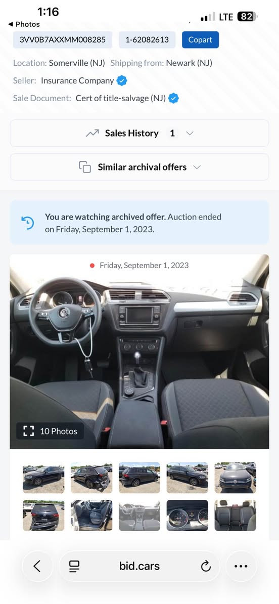Volkswagen Tiguan 2021 AWD دبل اکسل
سعر🔥🔥 123$ مجال
٠۷٥۱۱۷۷٠۸۷٠☎️
دەبل ئەکسل و سویچ بصمە شاشەو کامێراو رادار پێش ودواوە خەتی جادەو راداری ئاوێنەکان و برێک بصمە و حساسی ناو دەعامی فول تحکمات ستیرن وویل کرۆم لایت لیدە زینۆن تولی سەر سەقف ئیکۆ نۆرماڵ سپۆرت دوگمەی قورو شاخ 
تەنها چملاغ دواوە بۆیاغە لەگەل بستێک دەرگا دواوە بێ ناو گرتن هیج ارباگێکی نەتەقیوە پێشی کەپسە دەعامی لایت رادیتر هەموی کەپس بیلادیە
هیچ شوخت و ساردی نیە بەشەرت
گێرو مکینەو کاربای رادار بەری گزۆز هەموی بەشەرتی بیلادی
تاقم تایە لۆک بەستراوە پاتری نوێ
هەزەو سەنەوی نوێ تا ۲٠۳٠ رەقەم باریک 
ڕۆنی گێرو مکینە گۆراوە کامل سیرفس کراوە هەمو شتیک بەشەرت
بەناوکردن وەکالە غرامە بەشەرت
تکایە کریار نیت سەرمان مەهێشێنە لەگەل ڕێزدا
شوێن اربیل📍 رانية, السليمانية

نص مكتوب في الصور:
- 1:16 LTE 82 Photos 3VV0B7AXXMM008285 1-62082613 Copart Location: Somerville (NJ) Shipping from: Newark (NJ) Seller: Insurance Company Sale Document: Cert of title-salvage (NJ) Sales History 1 Similar archival offers You are watching archived offer. Auction ended on Friday, September 1, 2023. Friday, September 1, 2023 10 Photos bid.cars
- 1:16 LTE 82 3VV0B7AXXMM008285 1-62082613 Copart Location: Somerville (NJ) Shipping from: Newark (NJ) Seller: Insurance Company Sale Document: Cert of title-salvage (NJ) Sales History 1 Similar archival offers You are watching archived offer. Auction ended on Friday, September 1, 2023. Friday, September 1, 2023 10 Photos bid.cars