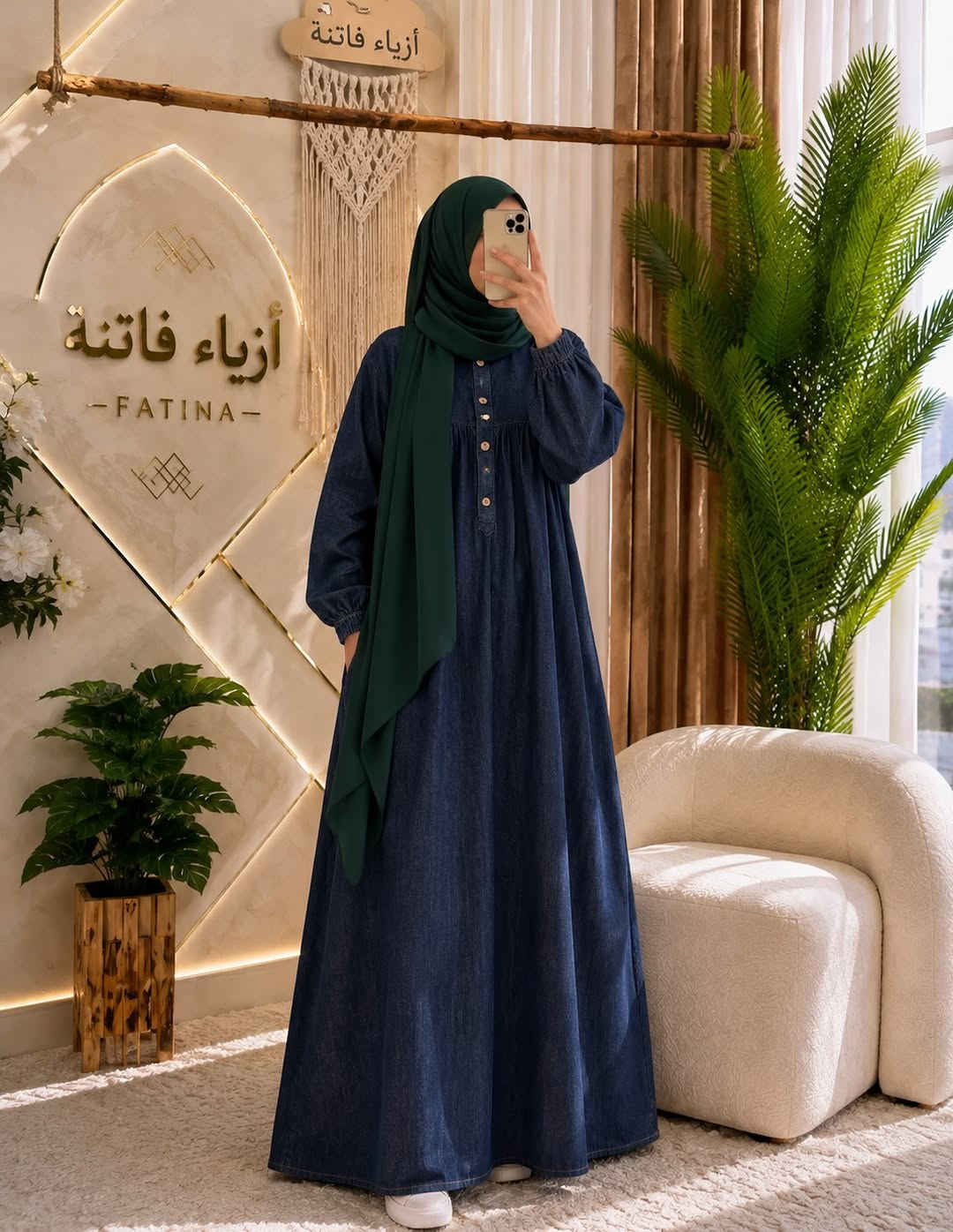 ازياء فاتنة
فستان جميل وفخم للمحجبات 
فصال محتشم 
موديلات فاتنة… ماتتفوت 
حصراً من ماركة فاتنة 
• طول الفستان 150 سم 
• فصال شبه كلوش 
• لونين الفاتح والغامق 
• تنطي مظهر انحف باللبس
• ⁠ ✨الضهر عدل مو مكسر 
قطعة تبقى وياج سنين وما تبطل موديلها 👌

متوفر حالياً بكمية محدودة
راسلينا خاص واحجزي بسرعة قبل النفاذ 💌

#ازياء_فاتنة⁩⁩
قالب راهي 
___________________________ 
🖊️ االــخـــــــاامــة :- 
جينز صيفي  طري :- مـטּ الجينز الممتاز المستورد قماش انسيابي وليس جاف ملمس ناعم مايحتاج كوي بس شي بسيط 
❥❥ ─── ❥❥ ❥❥ ─── ❥❥

القياسات القياسات 1/2/3/4 

🌱قياس 1):- 
تلبس وزن من 70 الى 80 كــــيـلـو ⚖️ 
يعني يلبس قياس. 40 . 42. 44 

🌱قياس 2 ):- 
تلبس وزن من 80 الى 90 كــــيـلـو ⚖️ 
يعني يلبس قياس. 46. 48 

🌱قياس 3):- 
تلبس وزن من 90 الى 100 كــــيـلـو ⚖️ 
يعني يلبس قياس. 50 . 52 

🌱قياس 4):- 
تلبس وزن من 100 الى 120 كــــيـلـو ⚖️ 
يعني يلبس قياس. 54. 56. 58 

_______________________ 
ســــعـــر  الفستان بـــ 65 الفــــﮯ 
مع الهدية 🎁 الشال او الربطة 
________________________ 
للحجز والاستفسار المراسلة ؏ــلى الواتساب :- ***********
***********
