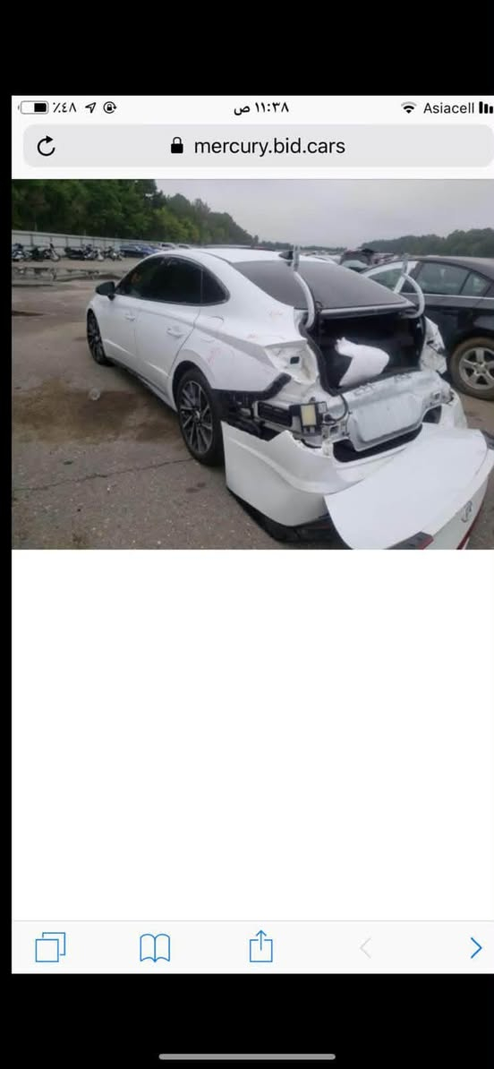 السلام عليكم سوناتا 2020 وارد امريكا حادث خلفي موضح بالصور فول مواصفات عدا الفتحه محرك 1600 توربو جديده مناقصها اي شي رقم شمالي تحويل مبايل *********** السعر 165& ورقه اوبيهه مجال مكانها بغداد

نص مكتوب في الصور:
- ٤٨٪ ١١:٣٨ ص Asiacell mercury.bid.cars