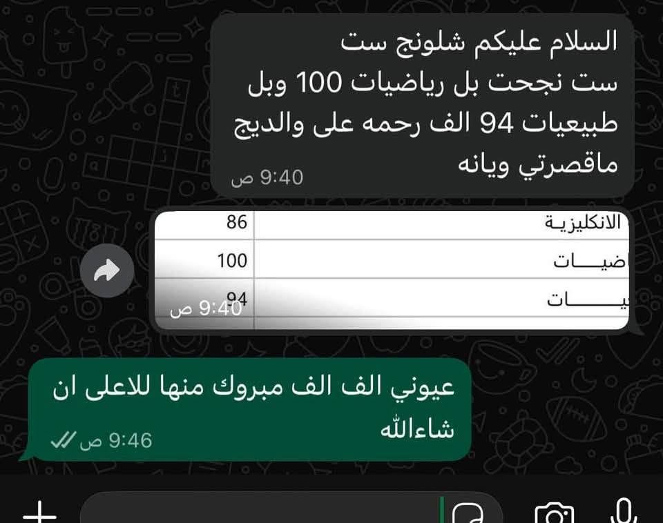 � إعلان مهم لطلبة الدخول الشامل
تعلن الأستاذة المهندسة آية عن فتح باب التسجيل في دورات الدخول الشامل 📚✨

🔹 شرح ومراجعة مكثفة

🔹 حل الأسئلة الوزارية

🔹 نماذج وأسئلة امتحانية

🔹 متابعة مستمرة للطلبة

📍 مكان التدريس: سيروان

📞 للتسجيل والاستفسار: ***********

استعدوا من الآن لتحقيق النجاح بإذن الله
