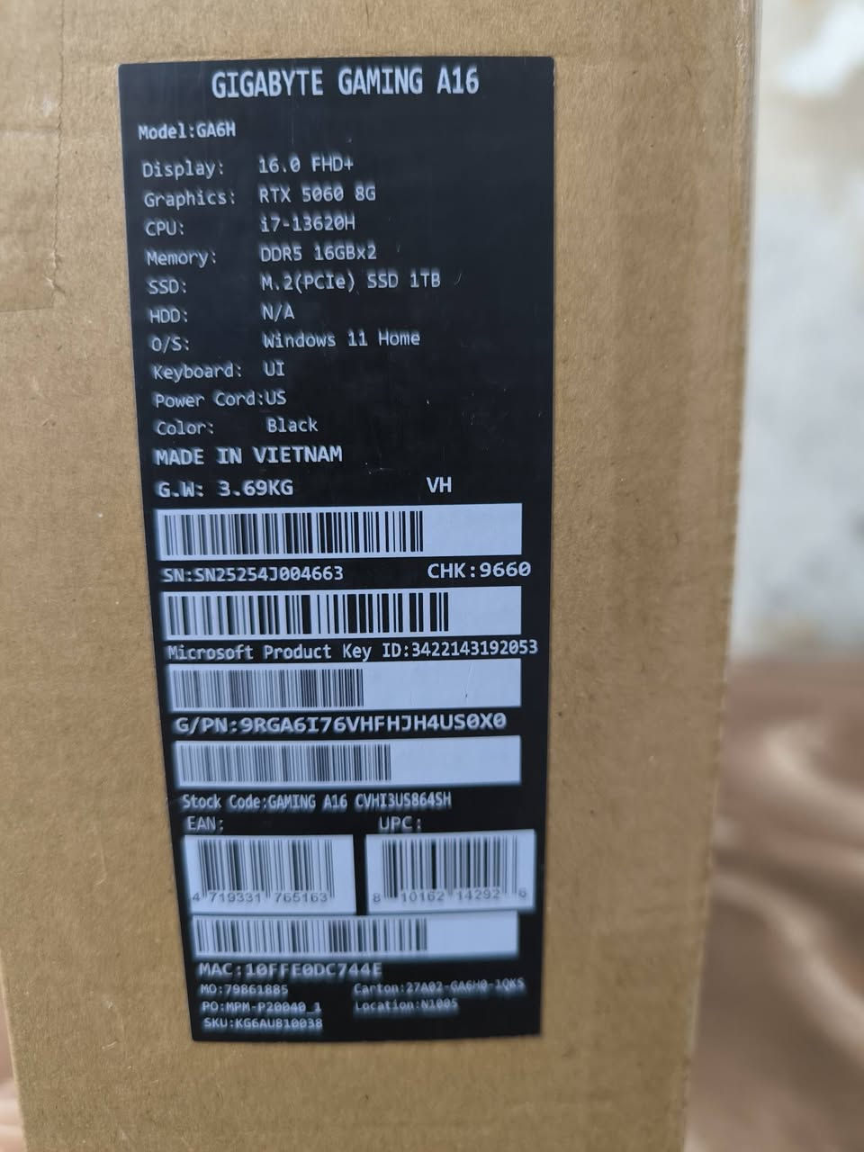 GIGABYTE A16 CVH
Intel Core i7-13620H – 13th Gen

NVIDIA GeForce RTX 5060 8GB GDDR7

16GB DDR5 5200MHz

Samsung 1TB NVMe PCIe SSD

16 inch 1920×1200 – 165Hz 

76Wh Battery

مشحونة مرتين بس مفتوحه من الباكيت 

السعر: مليون و 570 الف

للاستفسار ***********
