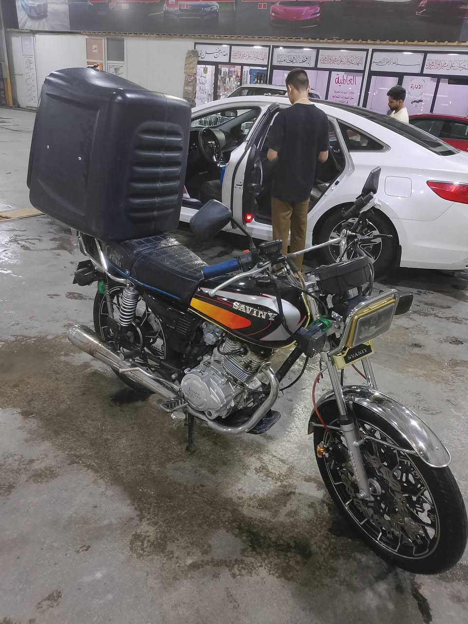السلام عليكم
دراجه ايراني سيفان موديل 2025 للبيع 
حجم المحرك 200cc
5گير
نضام بطح 
بصمة تشغيل 
دبل دسك امامي 
صونده تهويه للمحرك 
الدراجه خير من الله 
ملاحضه:نقصها بنزات خلفيه فقط
صار 5اشهر من مشتريها زيرو 
ملاحضه:الدراجه بيها اوراق اصوليه 
السعر:800وبيها مجال
العنوان: الكاظمية 
للأستفسار:*********** وبي واتساب هم
